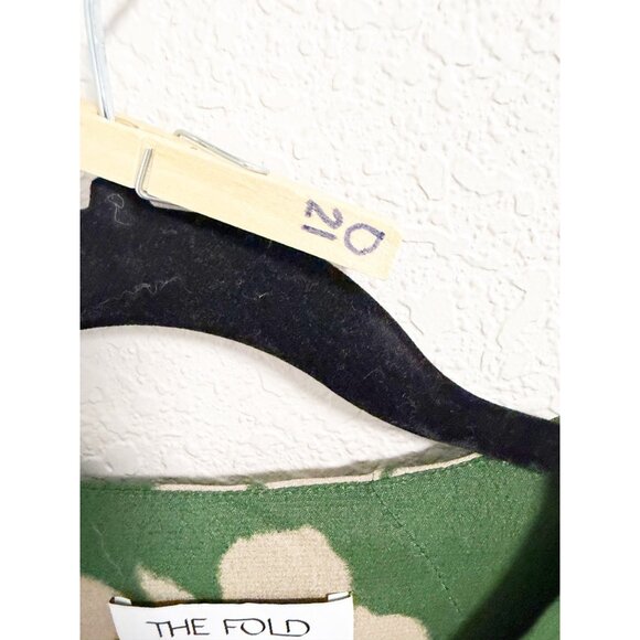 The Fold Lochaline Dress Button Front 3/4 Sleeve  V Neck Floral Green Size 12 - Picture 7 of 7